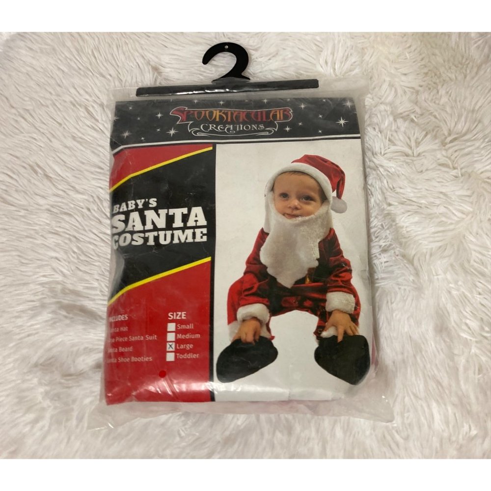 New Spooktacular Creations Deluxe Baby Santa(Large) Costume